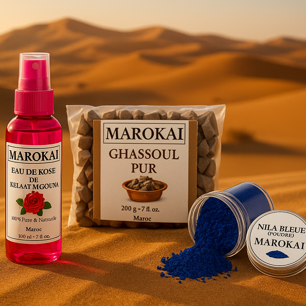 Pack éclat - Nila bleue, ghassoul & eau de rose