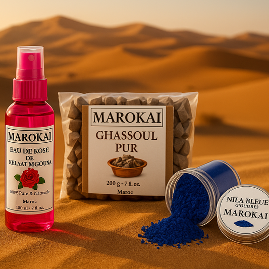 Pack éclat - Nila bleue, ghassoul & eau de rose