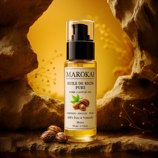 Huile de Ricin 50ml | 100% Pure, Naturelle & Végan pour Pousse des Cheveux, Cils & Ongles